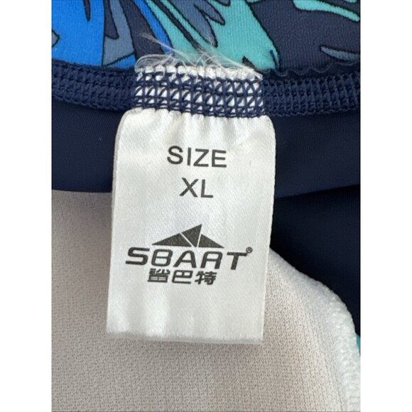 Sbart Women's XL Swim Rashguard One-Piece Shorty LS Blue EUC - Picture 7 of 11